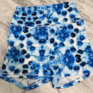 Fleo Blue White Tie-Dye Bike Shorts